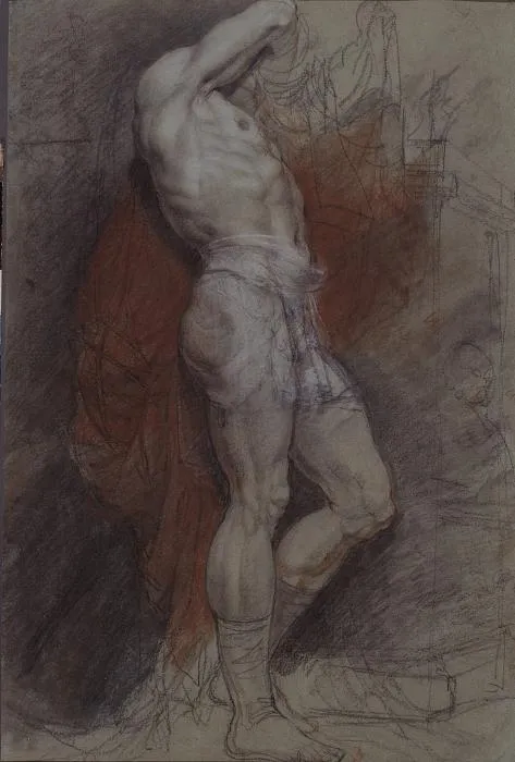 Artist’s Model Against Red Drapery